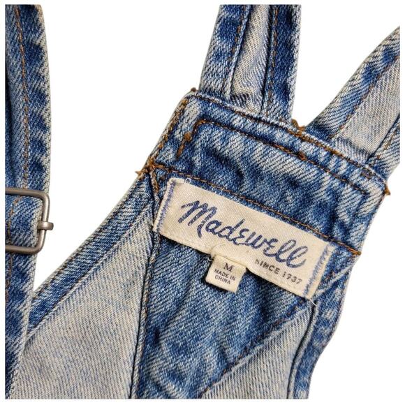 Madewell Denim Distressed Short Overalls Size: M - Picture 5 of 7